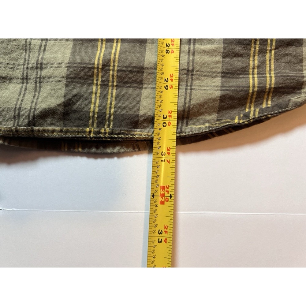 LRG Branching Out Plaid Button Down Shirt Mens Size 2XL Brown Yellow Long Sleeve - Picture 9 of 10